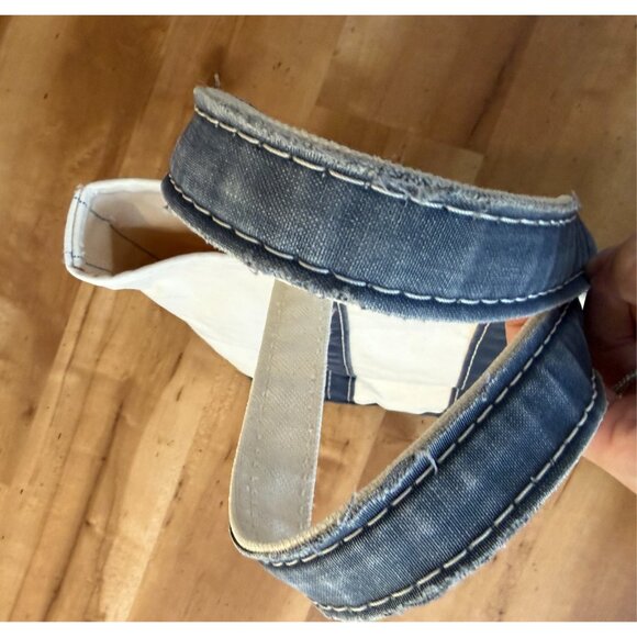 Vtg 80s LL Bean Deluxe Boat And Tote Canvas Bag Tall Blue Crinkle Tag 16x17 - Picture 6 of 7